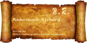 Maderspach Richárd névjegykártya