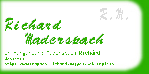richard maderspach business card